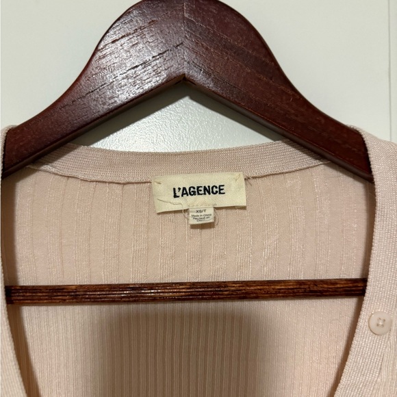 L'AGENCE Soft Beige Cardigan Sweater - Picture 4 of 7